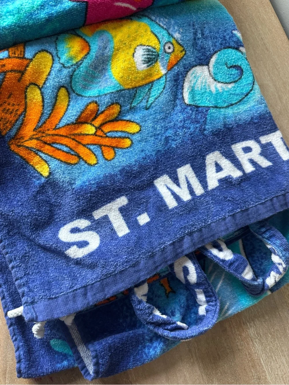 St. Maarten F.W.I. 2-in1 Blue fish Backpack Towel